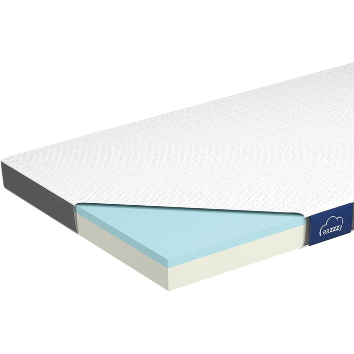 Genius Eazzzy Topper Classic 90x200cm Height 7 cm H2 H3 - orthopedic mattress topper for mattress & box spring bed made of gel foam | Mattress topper 90x200 for allergy sufferers + cover