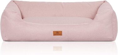 Ліжко для собак Knuffelwuff Emma з велюру, XL, 105 x 75 см. Знімний чохол, легко мити. Підходить для великих, середніх та маленьких собак (Рожевий)