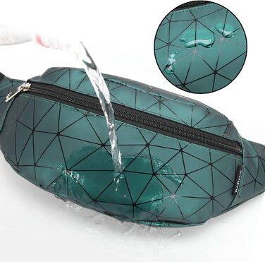 Жіноча поясна сумка-рюкзак, водонепроникна, з PU шкіри, для спорту та відпочинку (темно-зелена)