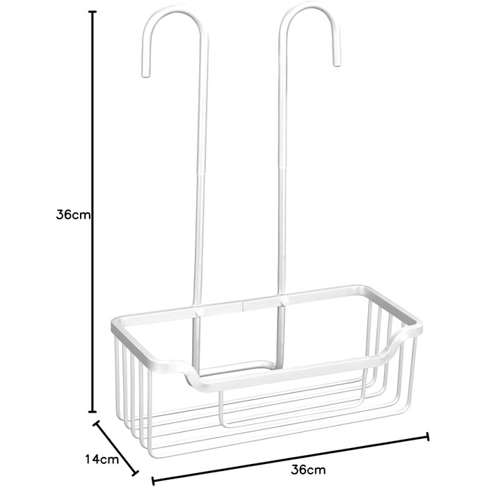 WENKO Thermostat-Dusch-Caddy Milo, Shower Caddy for Hanging on the Faucet, Shelf Made of Aluminum (Rust-Proof), 25 x 36 x 14 cm