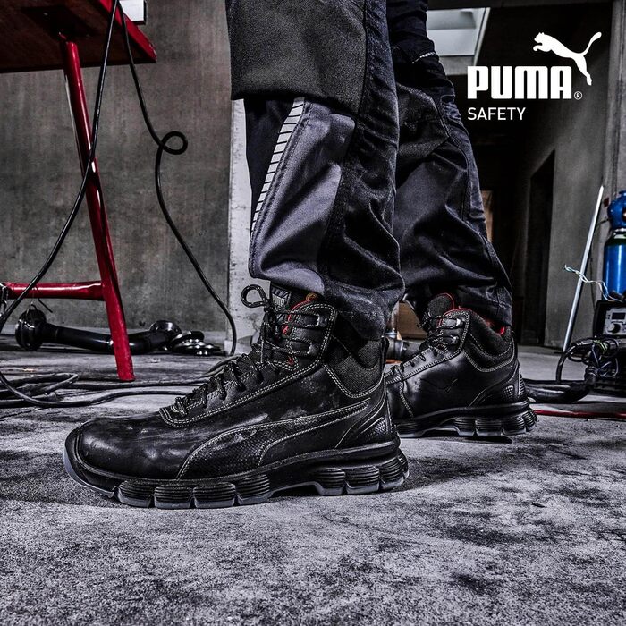Робоче взуття PUMA SAFETY CONDOR MID S3 ESD SRC - чоловічі чорні робочі черевики з металевим носком та захистом від проколів