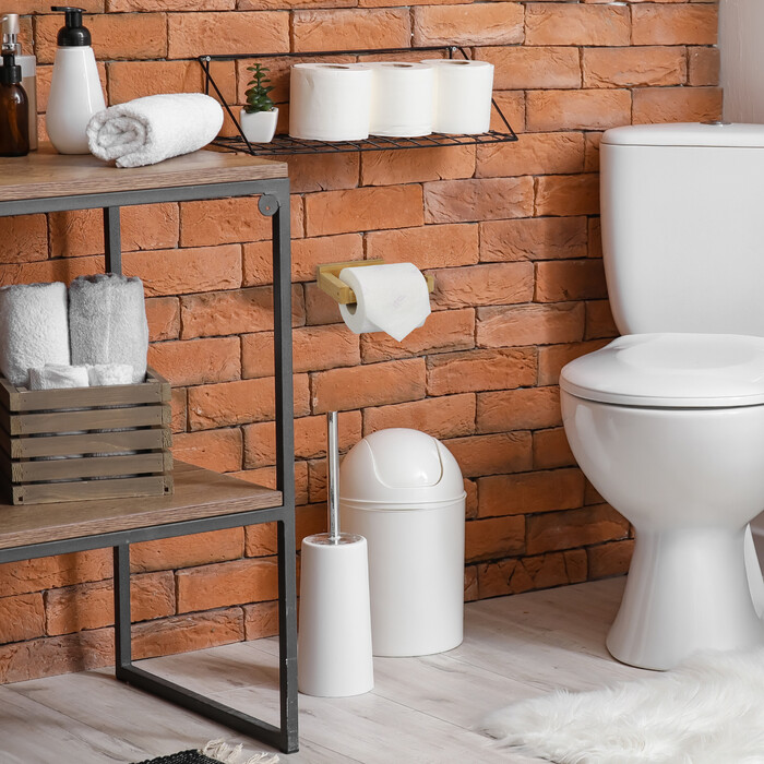 Relaxdays Bamboo Toilet Paper Holder