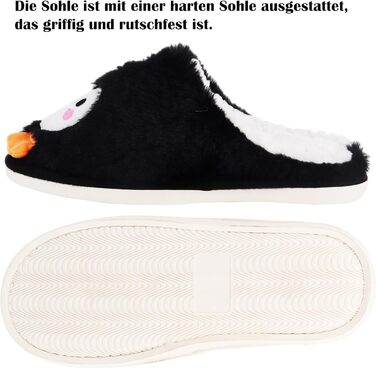 Тапочки жіночі зимові подарунок для жінок. Теплі, м'які, з плюшем, антиковзні, з принтом пінгвіна (40/41 EU)