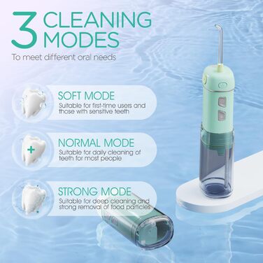 Електрична бездротова іригатор для порожнини рота VOYOR-HEALTH Munddusche WF510 (Зелений). 3 режими, водонепроникність IPX7, портативна модель для дому та подорожей