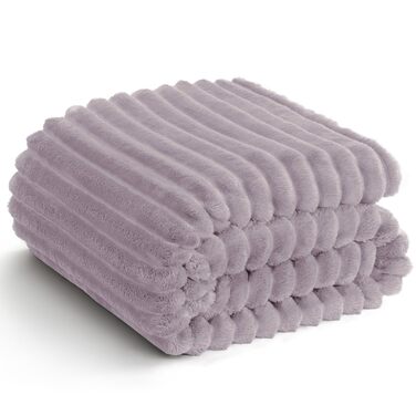 М'яка ковдра WAVVE: тепла флісова ковдра для дивана та декору інтер'єру, 150x200 см, фіолетовий