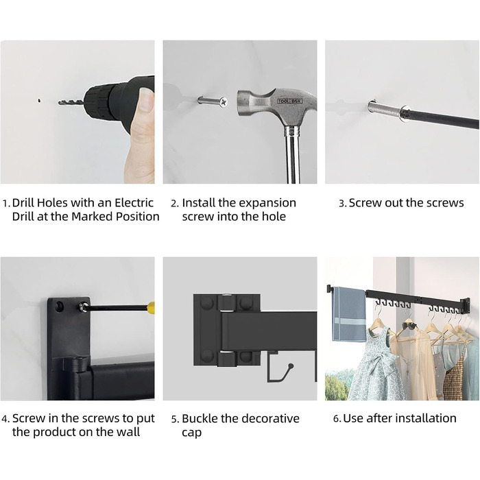 Настінна сушарка для білизни, розкладна, 3-секційна, 120 см (50 дюймів у складеному стані), біла. Максимальне навантаження: 150 фунтів (68 кг). Підходить для невеликих осель.