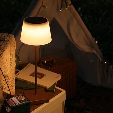 Світлодіодна настільна лампа Aigostar акумуляторна бездротова, з димером та 3 режимами кольору, водонепроникна IP54 для дому та саду (темно-коричнева)