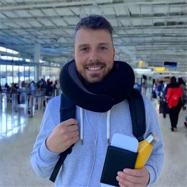 Дитяча подушка для подорожей Dreamjoys з пам'яттю форми, дорожня подушка для шиї ILESTDG, рожевий колір, для літака та авто