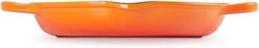 Чавунна кругла гриль-сковорода Le Creuset Signature 25 см, для всіх типів плит і духовок, червона (Ofenrot)