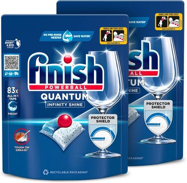 Таблетки для посудомийної машини Finish Quantum Infinity Shine, Gigapack 2 x 83 шт (166 шт)