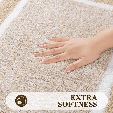 Килимок для ванної кімнати SHACOS: неслизький, м'який, швидковисихаючий, 50x80 см, бежевий