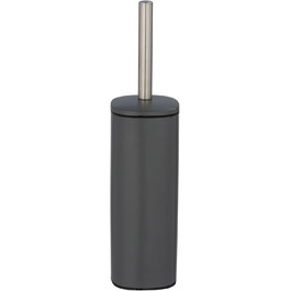 Набір для туалету WENKO Alassio: щітка для унітазу з висувним тримачем, змінна головка 8,5 см, чорний метал, 9,3 x 39,2 x 9,3 см, матовий сірий