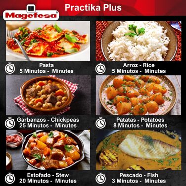 Скороварка Magefesa Practika Plus 7.5 л з кошиком і скляною кришкою, нержавіюча сталь 18/10, для індукції, з датчиком тиску