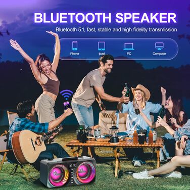 Портативна караоке-система з 2 бездротовими мікрофонами та 30W потужністю, NT001-RED-US