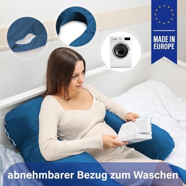 Вагітний подушка Totsy Baby XXL: подушка для вагітних, для годування, бокову підтримка, 180 см (Морська хвиля)