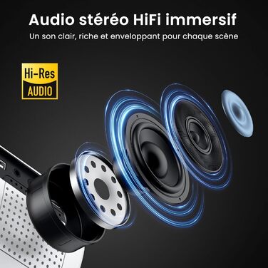 Портативний проєктор HAPPRUN Mini Beamer 4K з Bluetooth, 1080P, для дому та відпочинку на природі, сумісний з PS5, HDMI, USB