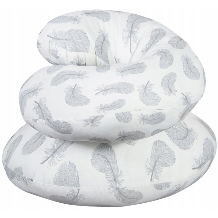 Наволочка на подушку для вагітних Babymam, біло-сіра