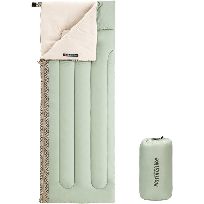 Спальний мішок Naturehike Envelope, 3-сезонний, ультралегкий, водонепроникний, для дорослих, з'єднувальний та пральний, для кемпінгу, трекінгу, альпінізму, зелено-сірий