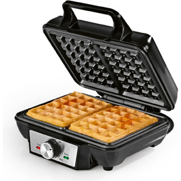Gourmetmaxx Belgian Waffle Maker - 1000W - Non-Stick - Even Heat Distribution - 2 Waffle Plates