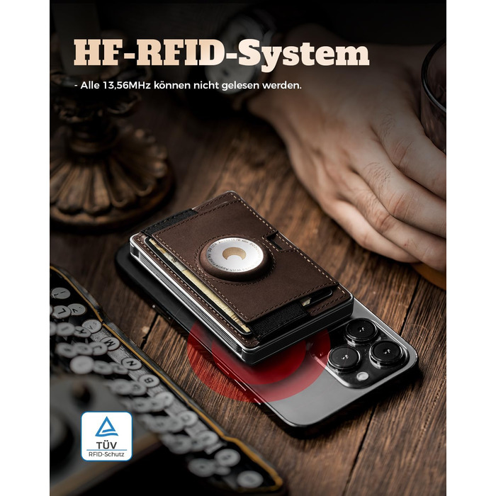 Чоловічий тонкий гаманець DODENSHA з RFID захистом, відділенням для монет (XXL) та картхолдером на 9 карток, коричневий