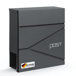 Поштовий ящик Floordirekt Jean Anthrazit з газетницею, замком та великим отвором для кореспонденції, антрацит