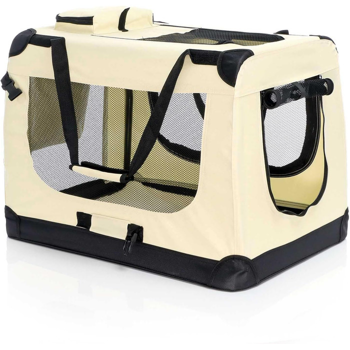 Складана переносна переносна коробка для собак та котів Fudajo (50x35x35 см, 700x520x500 мм, бежева)