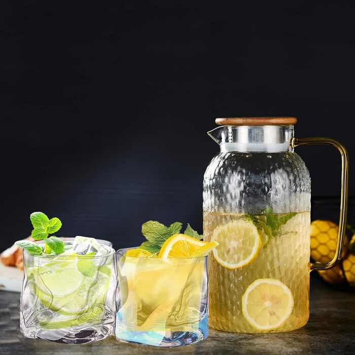 Набір склянок 6 шт. 200 мл - Набір склянок з кришталю, нерегулярної форми - склянки для віскі, кави, коктейлів, напоїв (6 кольорів)