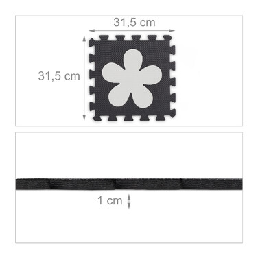 Relaxdays 34-piece puzzle playmat with border and motifs