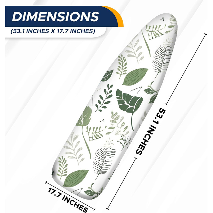 Чохол для прасувальної дошки EcoNour, маленький, білий та зелений