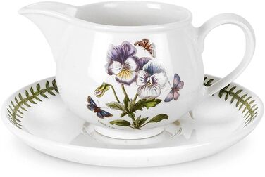 Portmeirion Botanic Garden Sauce Boat with Stand, 50 ml, Green, Classic