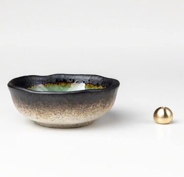 Asayu Japan Mini Incense Holder - Aquamarine - For 83 mm Incense Sticks, Made in Japan, Traditional Ceramic Ash Catcher, Includes Detachable Brass Stand - For Yoga, Meditation, and Relaxation