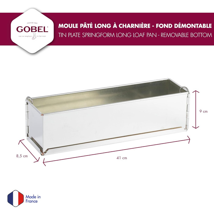 Форма для пасту з шарнірами Gobel 119730, білий метал, 40 x 8 см, роз'ємна