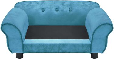 Софа для собак VidaXL, темно-блакитна, 72x45x30 см, плюшеве ліжко для собак та котів