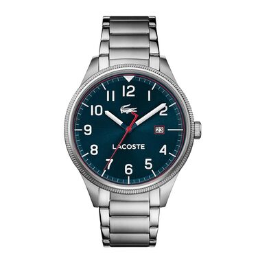 Годинник чоловічий Lacoste Continental Quartz срібний з браслетом з нержавіючої сталі 2011022