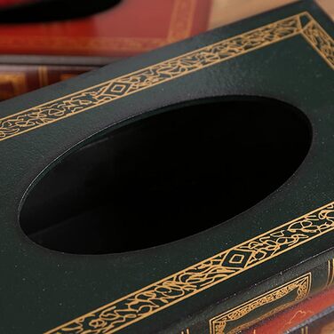 Kaxich Tissue Box, Cosmetic Tissue Box, Antique Book Tissue Holder, Tissue Box, Cosmetic Box for Home, Office, Car
