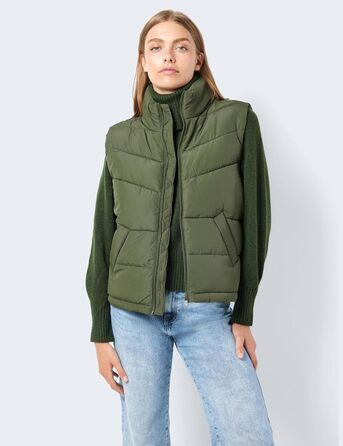 Жіночий жилет Noisy May NMDALCON, короткий, чорно-білий (38, Kombu Green)