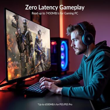 GiGimundo G7450ITERPlus 2TB SSD NVMe PCIe Gen4×4 - Внутрішній SSD диск 2280, 7100MB/s, 5000MB/s, 3D NAND TLC, сумісний з PS5 Pro