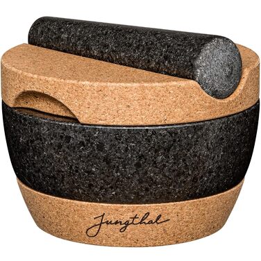 Набір ступки та пестика | Граніт | Основа та кришка з корку | Великий (XXL) для спецій та трав