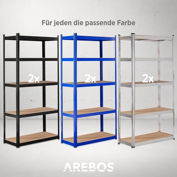 Arebos Heavy-Duty 2-Tier Shelf - 180x90x40cm - 875kg Capacity