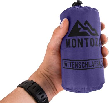 Montoza Sleeping Bag - Ultralight 170g Blue Red Green - Silk and Cotton Inner Liner - Lightweight, Thin, Warm Travel Sleeping Bag