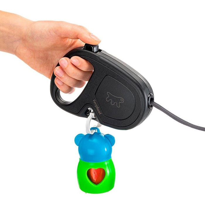 Рулетка для собак Ferplast Flippy ONE, середні породи до 25 кг, 5 м, чорний