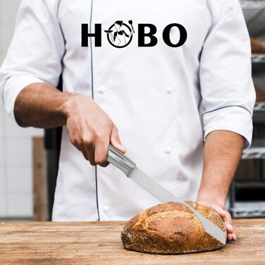 Набір кухонних ножів HOBO Profi 5 шт, з нержавіючої сталі, гострі, неслизька морозостійка ручка – кухарський, для хліба, сантоку, універсальний, овочевий