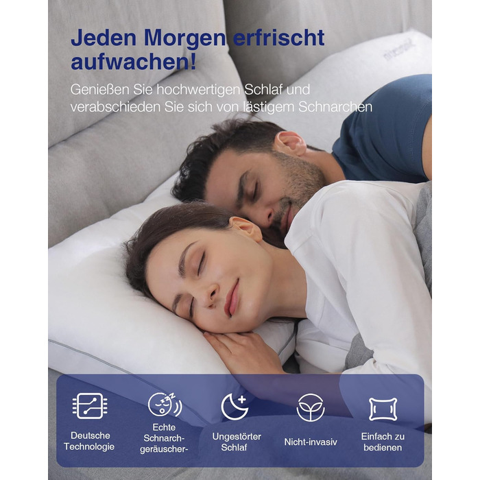 NITETRONIC Z6 Anti-Snoring Pillow, German Engineering for Peaceful Sleep – Real-Time Snoring Diagnosis, Intelligent App Monitoring, and Unrivaled Comfort for Restful Nights