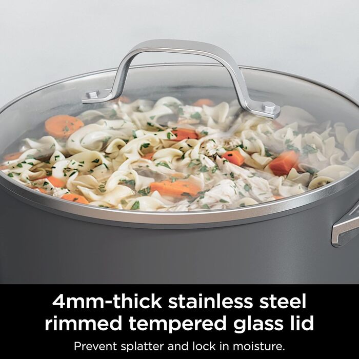 Набір посуду Ninja CW69010: 10 предметів, антипригарне покриття NeverStick, з комфортними ручками, каструлі та сковорідки