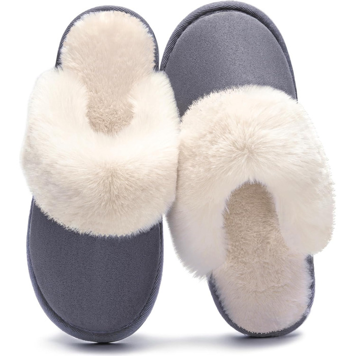 Тапочки домашні жіночі/чоловічі зимові з піною пам'яті, теплі, м'які, зручні, антиковзні, для дому та вулиці (38.5/40 EU, сірий)