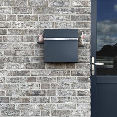 Поштовий ящик Metzler Stelio Anthrazit з газетницею та гравіюванням імені з нержавіючої сталі V2A - RAL 7016