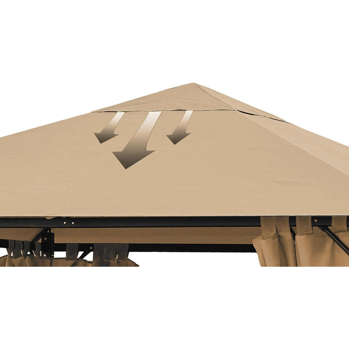 QUICK STAR Replacement Canopy for Garden Pavilion 3x3m Sand Antique Pavilion Roof Replacement Cover
