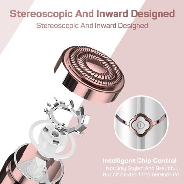 Електричний епілятор для обличчя для жінок, 2 змінні насадки, безболісний, для щік та підборіддя, білий