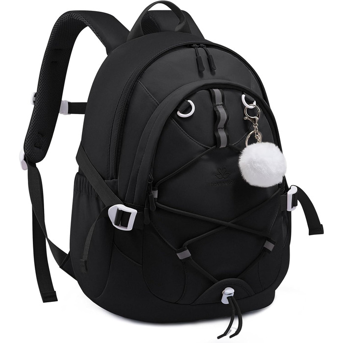 Шкільний рюкзак LOVEVOOK для підлітків та дівчаток, 5 клас, з нагрудною стрічкою, легкий, 15.6', чорний