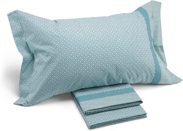 Caleffi - Bedding Set for Double Bed made of 100% Cotton, 240 x 280 cm, Fitted Sheet for Double Bed, Mattress Protector 180 x 200 cm, for Mattress with a Height of 25 cm, 2 Pillowcases 50 x 80